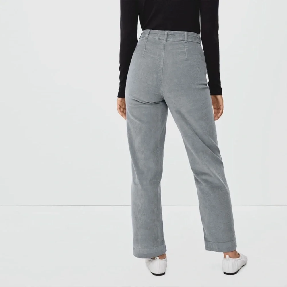 Everlane Grey The Corduroy Cropped Wide-Leg Pant Size 12 - Picture 3 of 7